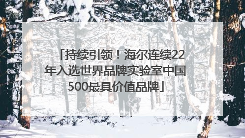 持续引领！海尔连续22年入选世界品牌实验室中国500最具价值品牌