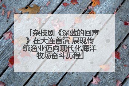 杂技剧《深蓝的回声》在大连首演 展现传统渔业迈向现代化海洋牧场奋斗历程
