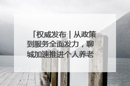 权威发布｜从政策到服务全面发力，聊城加速推进个人养老金制度落地