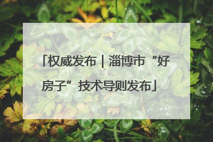 权威发布｜淄博市“好房子”技术导则发布