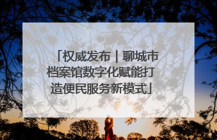 权威发布｜聊城市档案馆数字化赋能打造便民服务新模式