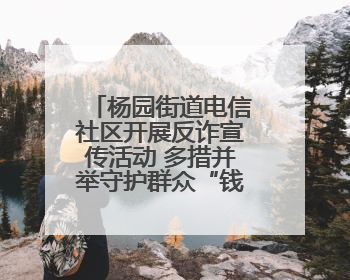 杨园街道电信社区开展反诈宣传活动 多措并举守护群众“钱袋子”