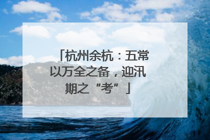 杭州余杭：五常以万全之备，迎汛期之“考”