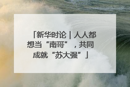 新华时论｜人人都想当“南哥”，共同成就“苏大强”