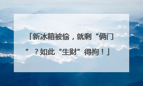 新冰箱被偷，就剩“俩门”？如此“生财”得拘！