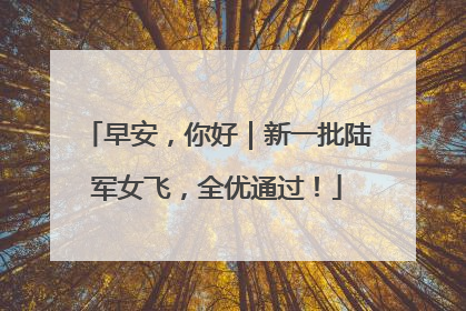 早安，你好｜新一批陆军女飞，全优通过！