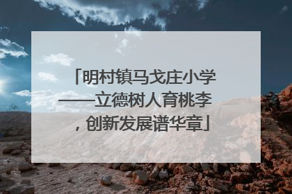 明村镇马戈庄小学——立德树人育桃李，创新发展谱华章