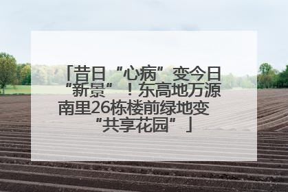 昔日“心病”变今日“新景”！东高地万源南里26栋楼前绿地变“共享花园”