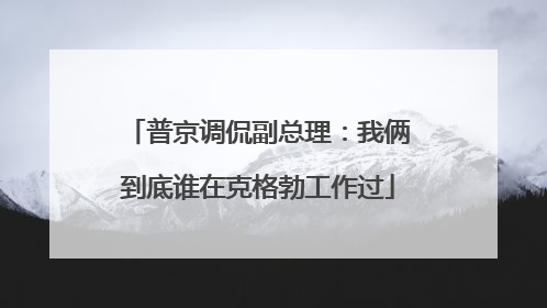 普京调侃副总理：我俩到底谁在克格勃工作过
