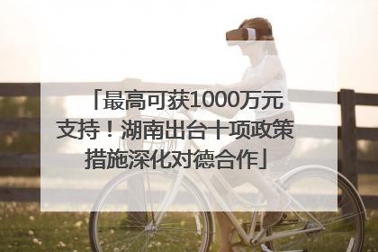 最高可获1000万元支持！湖南出台十项政策措施深化对德合作