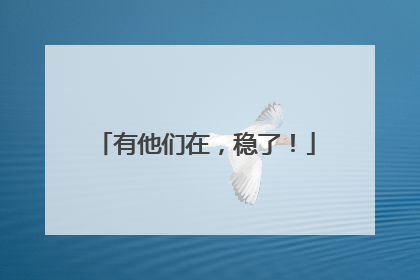 有他们在，稳了！