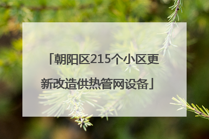 朝阳区215个小区更新改造供热管网设备