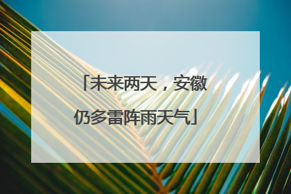 未来两天，安徽仍多雷阵雨天气