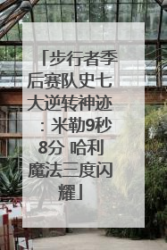 步行者季后赛队史七大逆转神迹：米勒9秒8分 哈利魔法三度闪耀