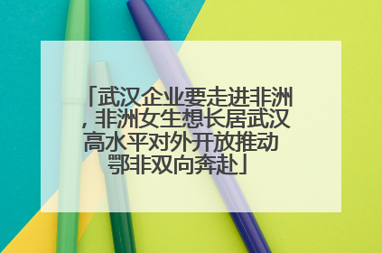 武汉企业要走进非洲，非洲女生想长居武汉 高水平对外开放推动鄂非双向奔赴