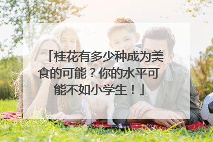 桂花有多少种成为美食的可能？你的水平可能不如小学生！