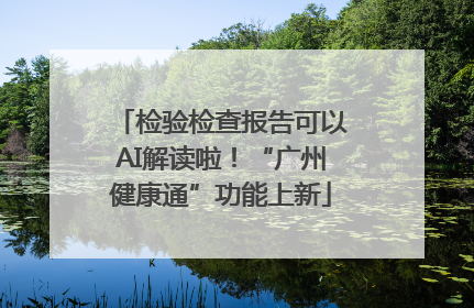 检验检查报告可以AI解读啦！“广州健康通”功能上新
