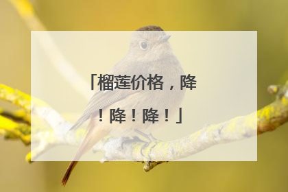 榴莲价格，降！降！降！