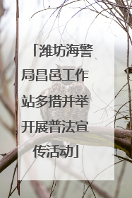 潍坊海警局昌邑工作站多措并举开展普法宣传活动