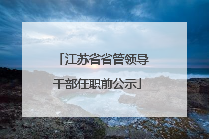 江苏省省管领导干部任职前公示