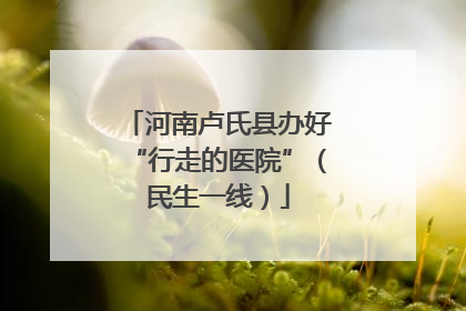 河南卢氏县办好“行走的医院”（民生一线）