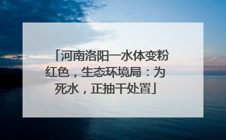 河南洛阳一水体变粉红色，生态环境局：为死水，正抽干处置