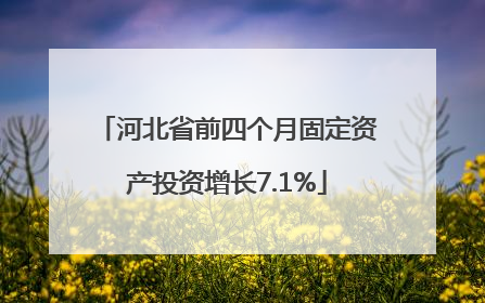 河北省前四个月固定资产投资增长7.1%