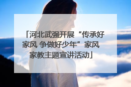 河北武强开展“传承好家风 争做好少年”家风家教主题宣讲活动