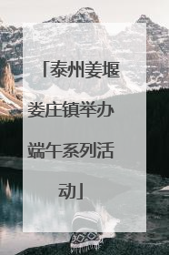 泰州姜堰娄庄镇举办端午系列活动