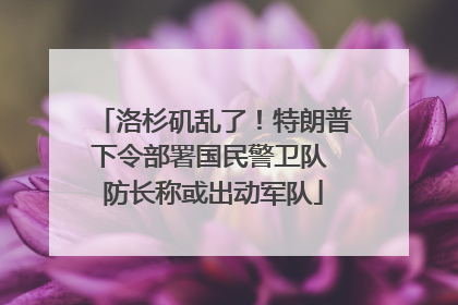 洛杉矶乱了！特朗普下令部署国民警卫队 防长称或出动军队