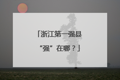 浙江第一强县“强”在哪？