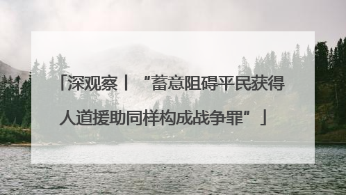 深观察丨“蓄意阻碍平民获得人道援助同样构成战争罪”