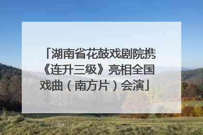 湖南省花鼓戏剧院携《连升三级》亮相全国戏曲（南方片）会演