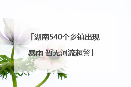 湖南540个乡镇出现暴雨 暂无河流超警