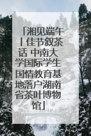 湘见端午丨佳节叙茶话 中南大学国际学生国情教育基地落户湖南省茶叶博物馆