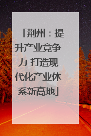 荆州：提升产业竞争力 打造现代化产业体系新高地