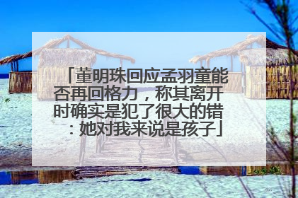 董明珠回应孟羽童能否再回格力，称其离开时确实是犯了很大的错：她对我来说是孩子