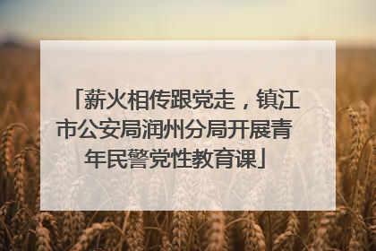 薪火相传跟党走，镇江市公安局润州分局开展青年民警党性教育课