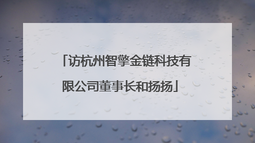 访杭州智擎金链科技有限公司董事长和扬扬