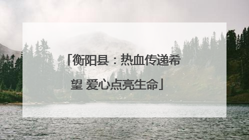 衡阳县：热血传递希望 爱心点亮生命