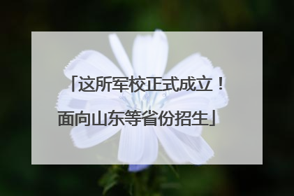 这所军校正式成立！面向山东等省份招生