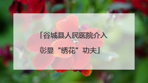 谷城县人民医院介入彰显“绣花”功夫