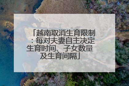 越南取消生育限制：每对夫妻自主决定生育时间、子女数量及生育间隔