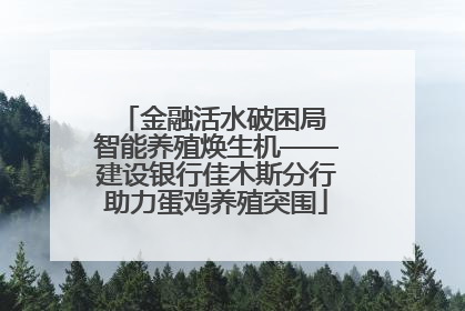 金融活水破困局 智能养殖焕生机——建设银行佳木斯分行助力蛋鸡养殖突围