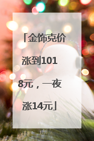 金饰克价涨到1018元，一夜涨14元
