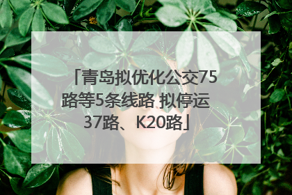 青岛拟优化公交75路等5条线路 拟停运37路、K20路