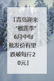 青岛迎来“榴莲季” 6月中旬批发价有望跌破每斤20元