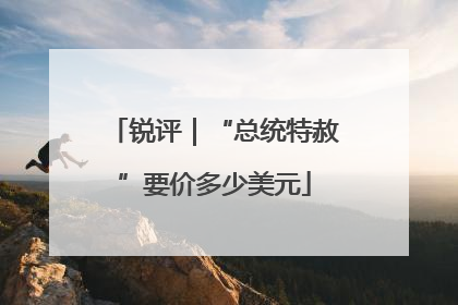 锐评｜“总统特赦”要价多少美元