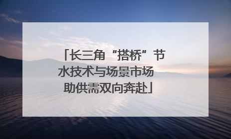 长三角“搭桥”节水技术与场景市场 助供需双向奔赴