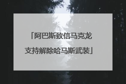 阿巴斯致信马克龙 支持解除哈马斯武装